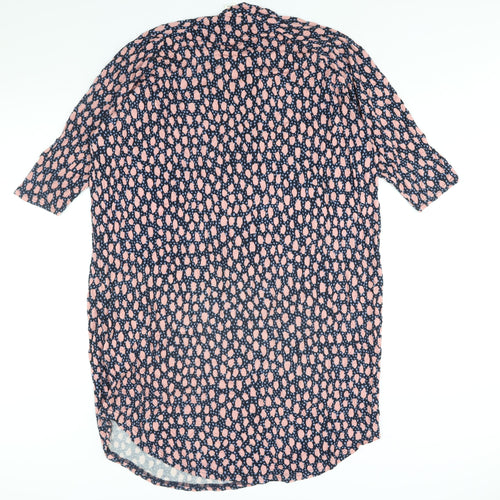 Monki Womens Multicoloured Geometric Viscose Shift Size S Mock Neck Pullover