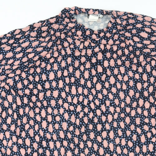 Monki Womens Multicoloured Geometric Viscose Shift Size S Mock Neck Pullover