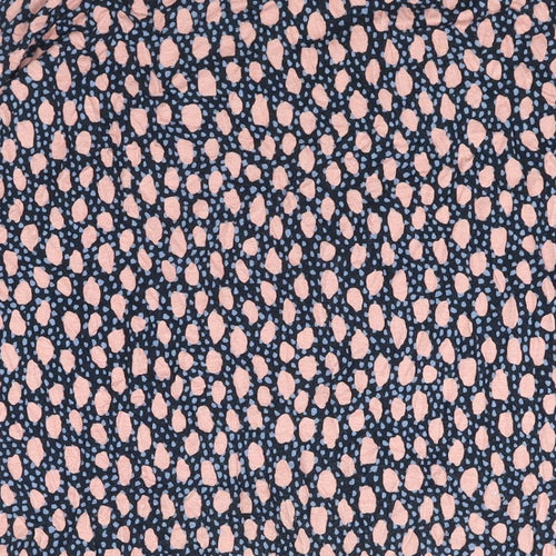 Monki Womens Multicoloured Geometric Viscose Shift Size S Mock Neck Pullover