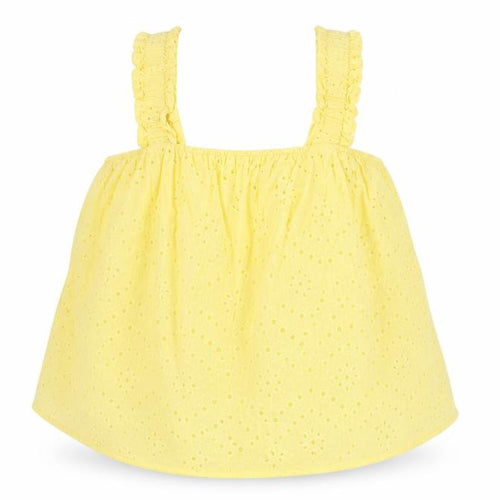 New Look Womens Yellow Cotton Camisole Blouse Size 12 Square Neck