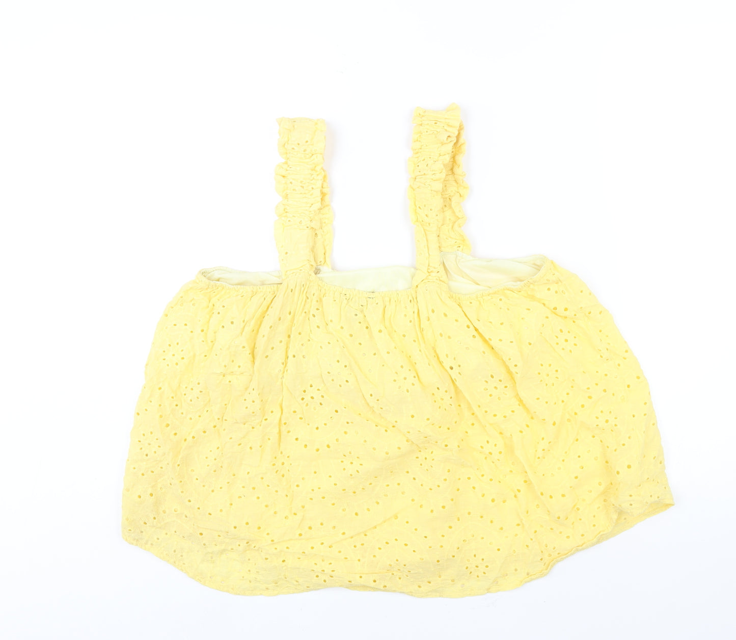 New Look Womens Yellow Cotton Camisole Blouse Size 12 Square Neck