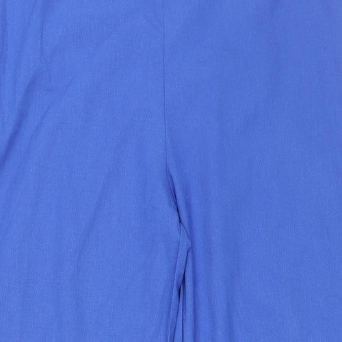 PRETTYLITTLETHING Womens Blue Polyester Trousers Size 12 L32 in Regular Zip