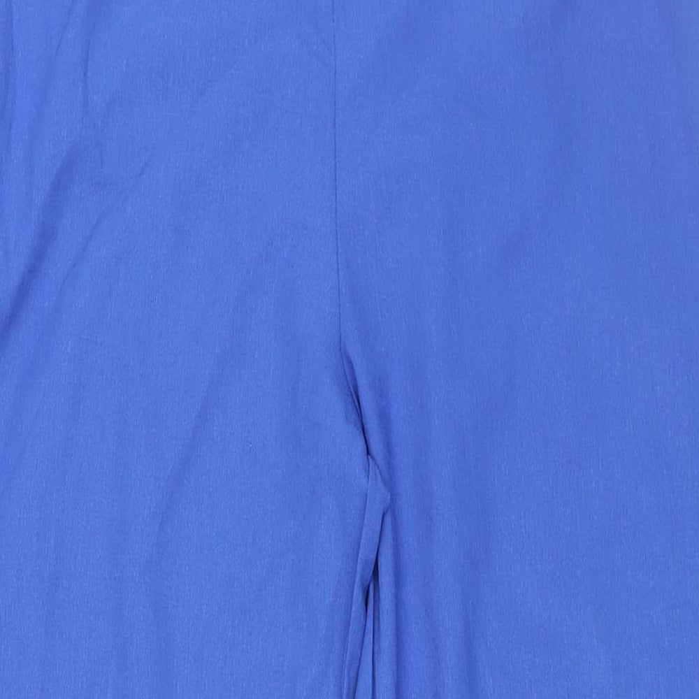 PRETTYLITTLETHING Womens Blue Polyester Trousers Size 12 L32 in Regular Zip