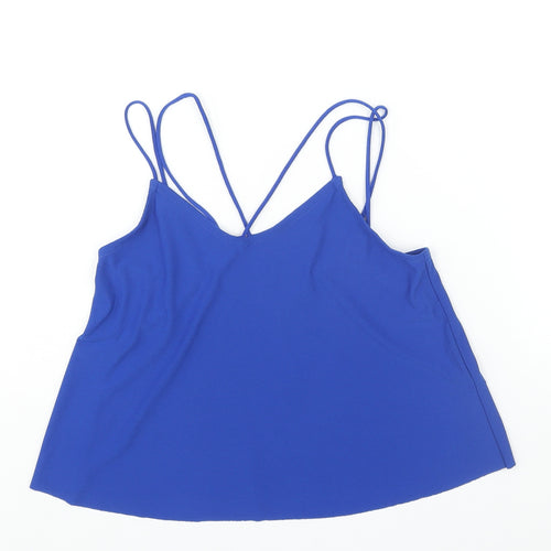 New Look Girls Blue Polyester Camisole Blouse Size 10-11 Years V-Neck Pullover