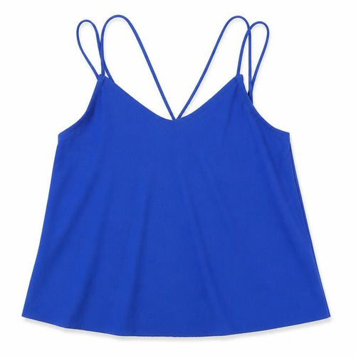 New Look Girls Blue Polyester Camisole Blouse Size 10-11 Years V-Neck Pullover