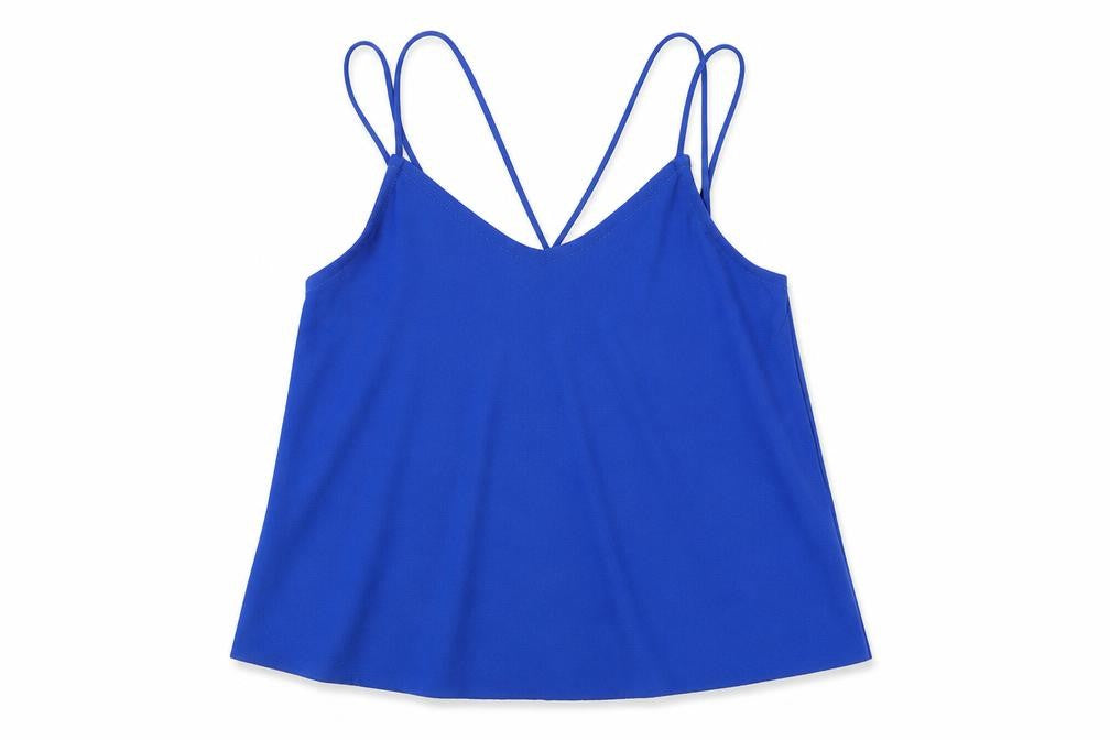 New Look Girls Blue Polyester Camisole Blouse Size 10-11 Years V-Neck Pullover