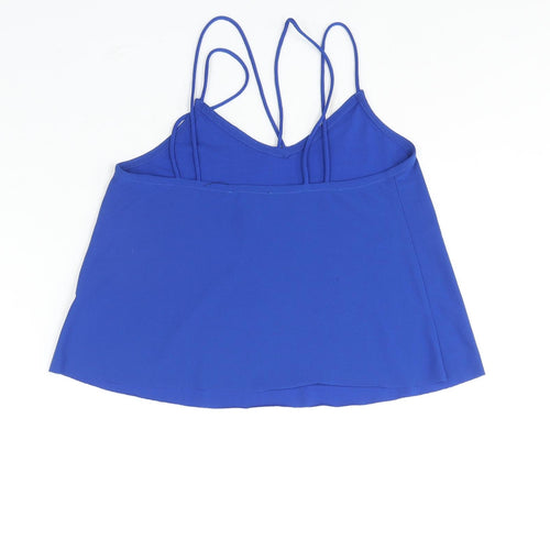 New Look Girls Blue Polyester Camisole Blouse Size 10-11 Years V-Neck Pullover