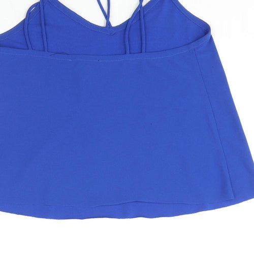New Look Girls Blue Polyester Camisole Blouse Size 10-11 Years V-Neck Pullover