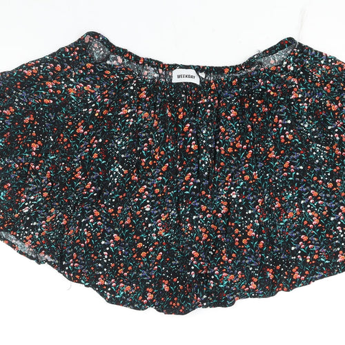 Weekday Womens Multicoloured Floral Viscose Basic Blouse Size XS Boat Neck
