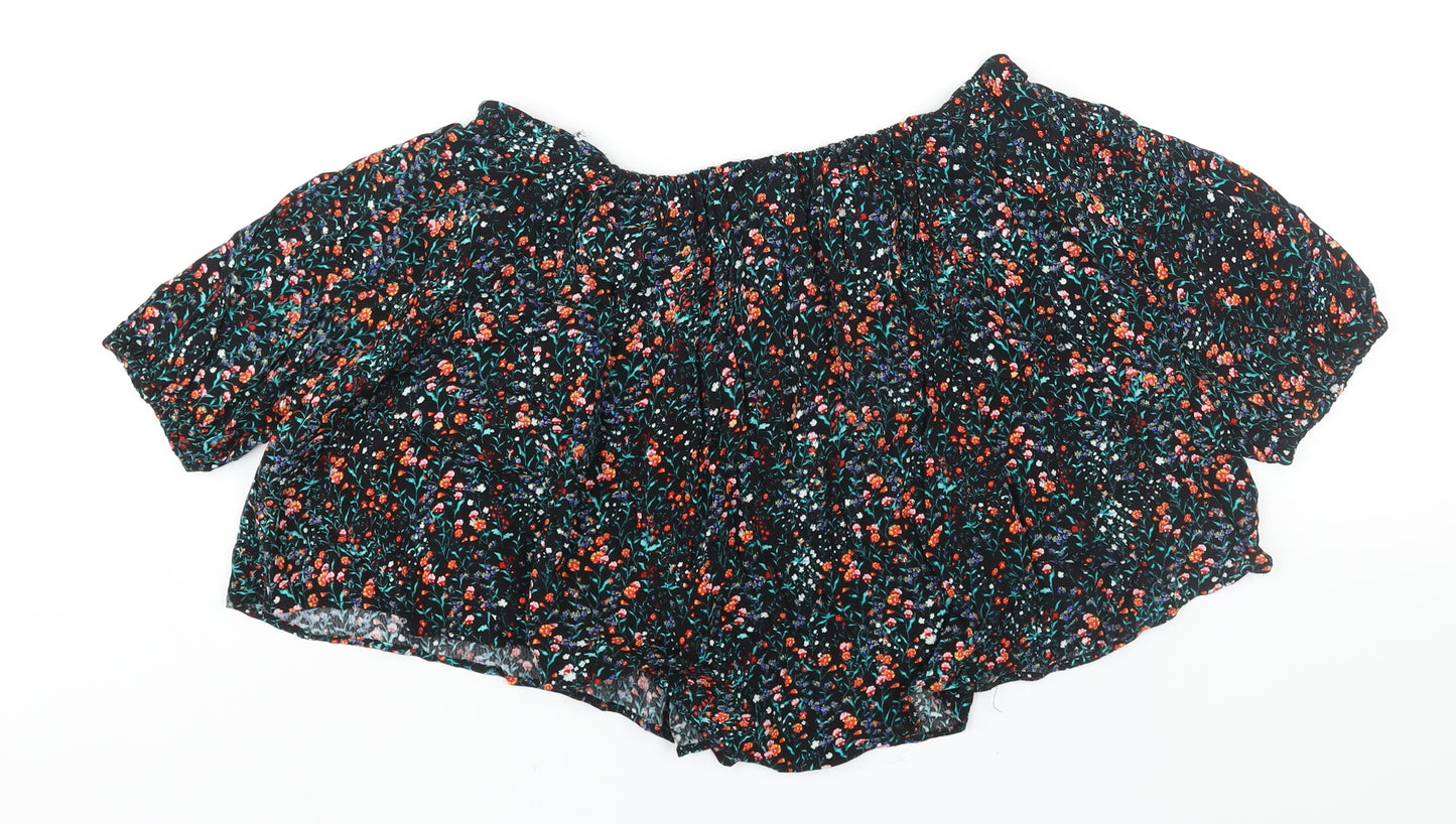 Weekday Womens Multicoloured Floral Viscose Basic Blouse Size XS Boat Neck