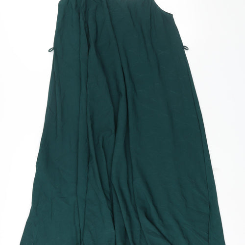 Mango Womens Green Polyester A-Line Size XS Scoop Neck Pullover