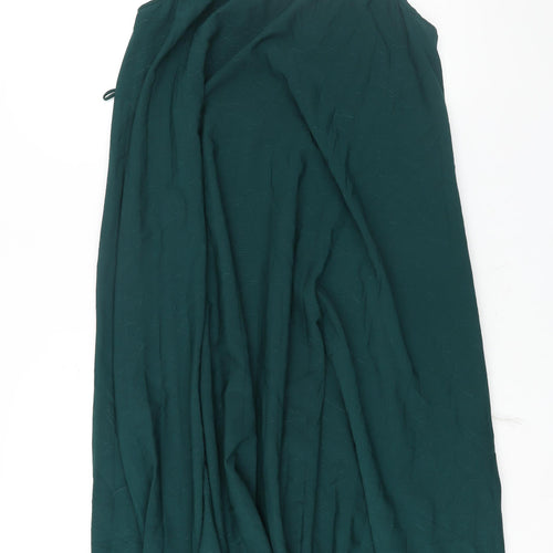 Mango Womens Green Polyester A-Line Size XS Scoop Neck Pullover