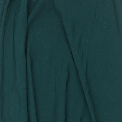 Mango Womens Green Polyester A-Line Size XS Scoop Neck Pullover