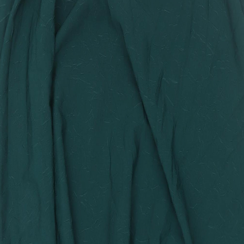 Mango Womens Green Polyester A-Line Size XS Scoop Neck Pullover