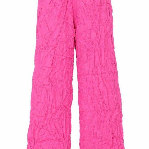 Zara Womens Pink Viscose Trousers Size M L32 in Regular Zip