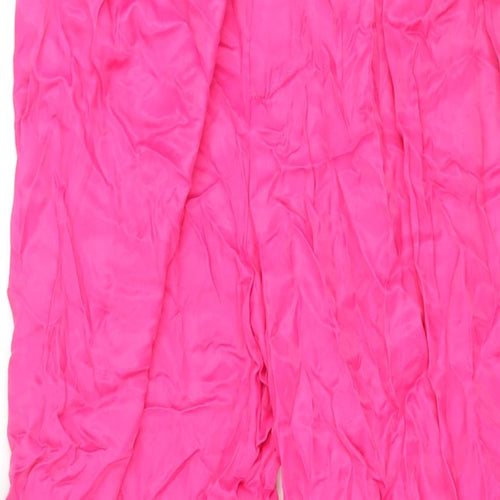 Zara Womens Pink Viscose Trousers Size M L32 in Regular Zip