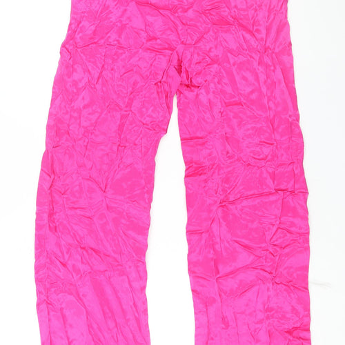 Zara Womens Pink Viscose Trousers Size M L31 in Regular