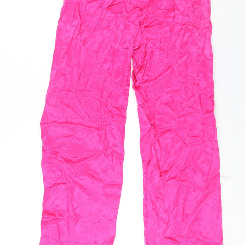Zara Womens Pink Viscose Trousers Size M L31 in Regular