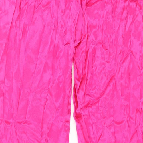 Zara Womens Pink Viscose Trousers Size M L31 in Regular
