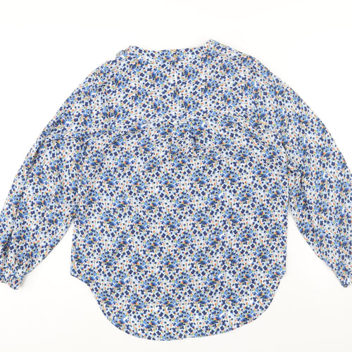Marks and Spencer Womens Multicoloured Geometric Polyester Basic Blouse Size 12 V-Neck