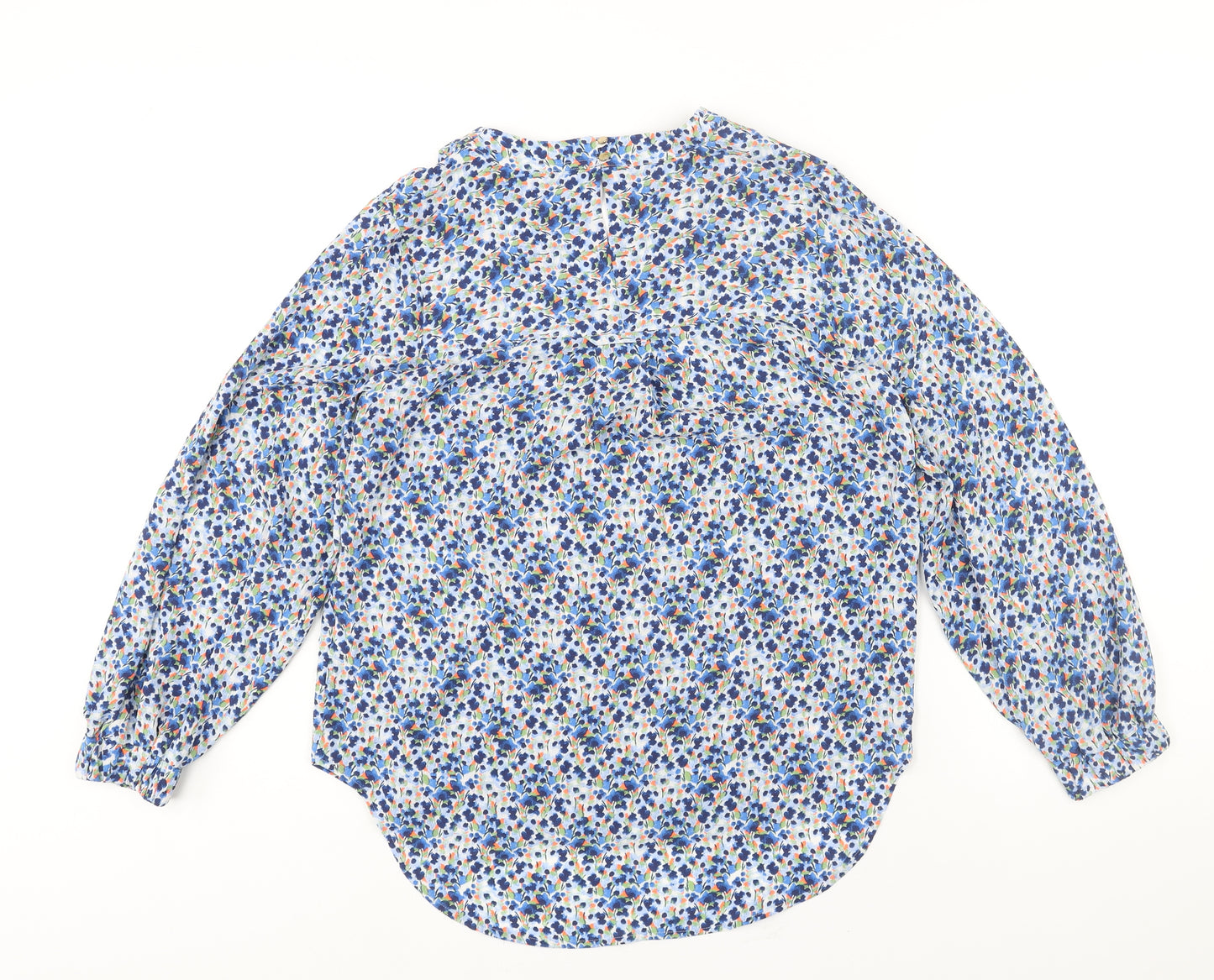 Marks and Spencer Womens Multicoloured Geometric Polyester Basic Blouse Size 12 V-Neck