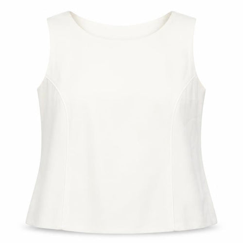 Roman Womens White Polyester Camisole Blouse Size 18 Round Neck - Lace Piping Detail