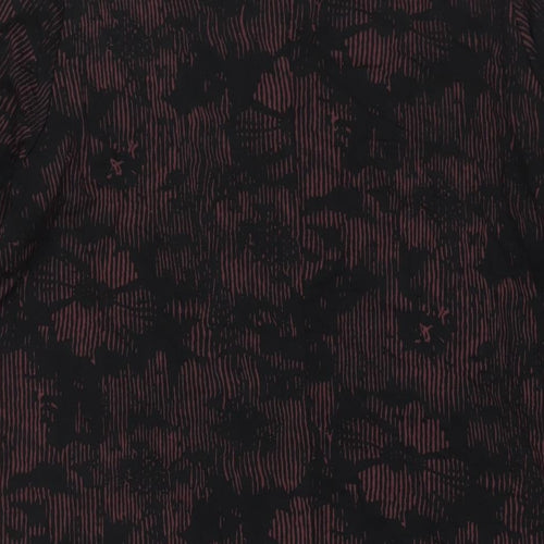 Yours Womens Black Geometric Viscose A-Line Size 18 Round Neck Pullover - Floral Print