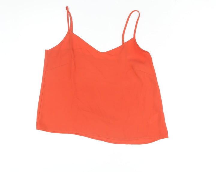 Marks and Spencer Womens Orange Polyester Camisole Blouse Size 10 V-Neck