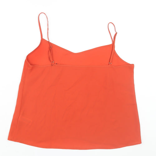 Marks and Spencer Womens Orange Polyester Camisole Blouse Size 10 V-Neck