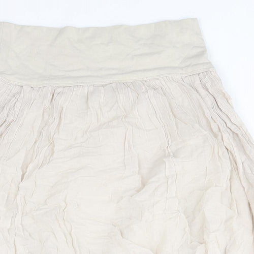 Zara Womens Beige Polyester A-Line Skirt Size S - Mushroom
