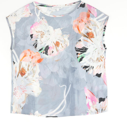 Fenn Wright Manson Womens Multicoloured Floral Polyester Basic Blouse Size 10 Round Neck