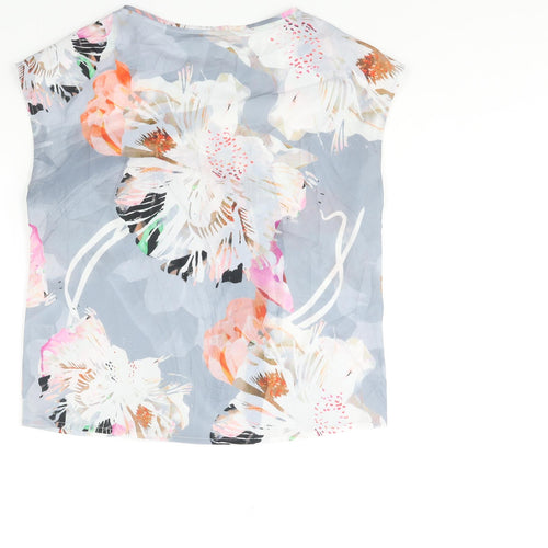 Fenn Wright Manson Womens Multicoloured Floral Polyester Basic Blouse Size 10 Round Neck