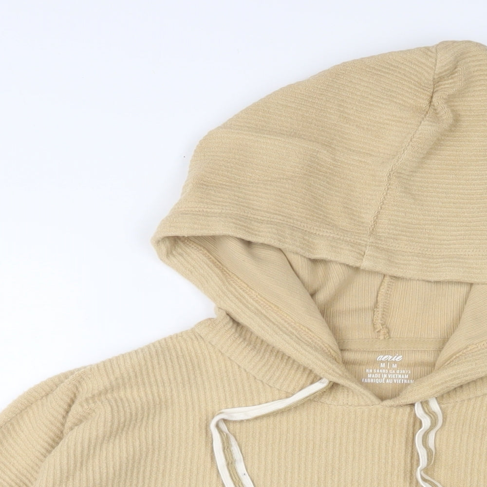 Aerie Womens Beige Cotton Pullover Hoodie Size M Pullover