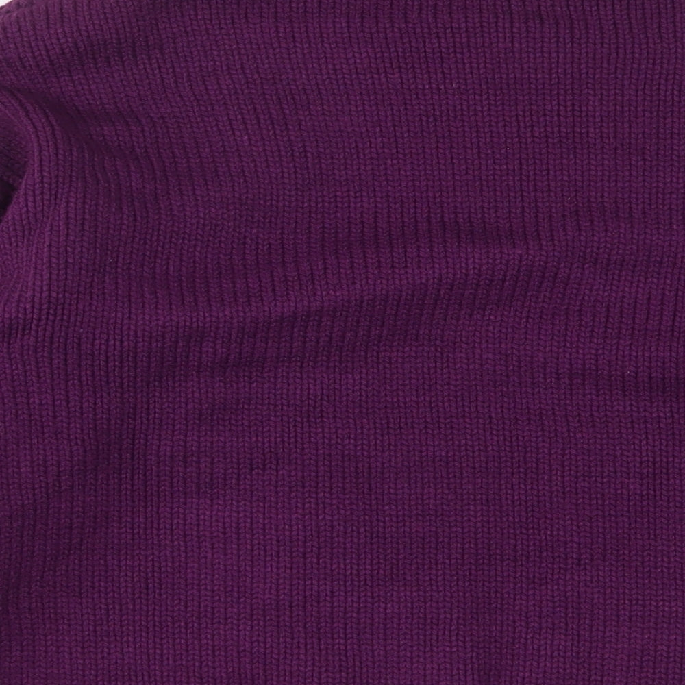Bonmarché Womens Purple Round Neck Acrylic Pullover Jumper Size 10