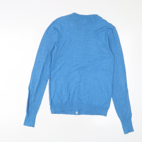 NEXT Womens Blue Round Neck Viscose Cardigan Jumper Size 8