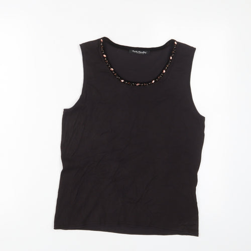 Betty Barclay Womens Brown Viscose Basic Tank Size 12 Scoop Neck - Beaded