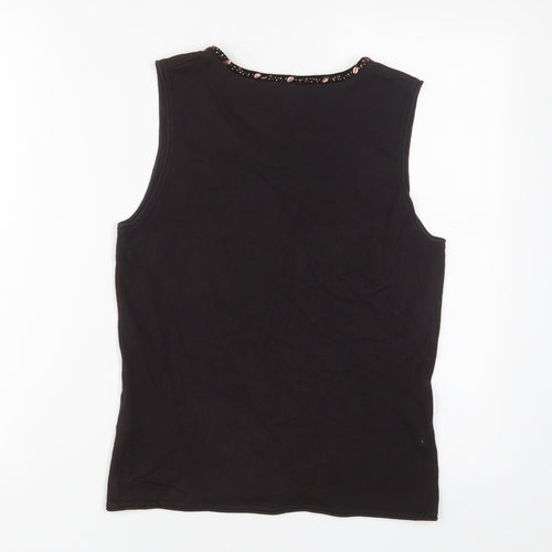 Betty Barclay Womens Brown Viscose Basic Tank Size 12 Scoop Neck - Beaded