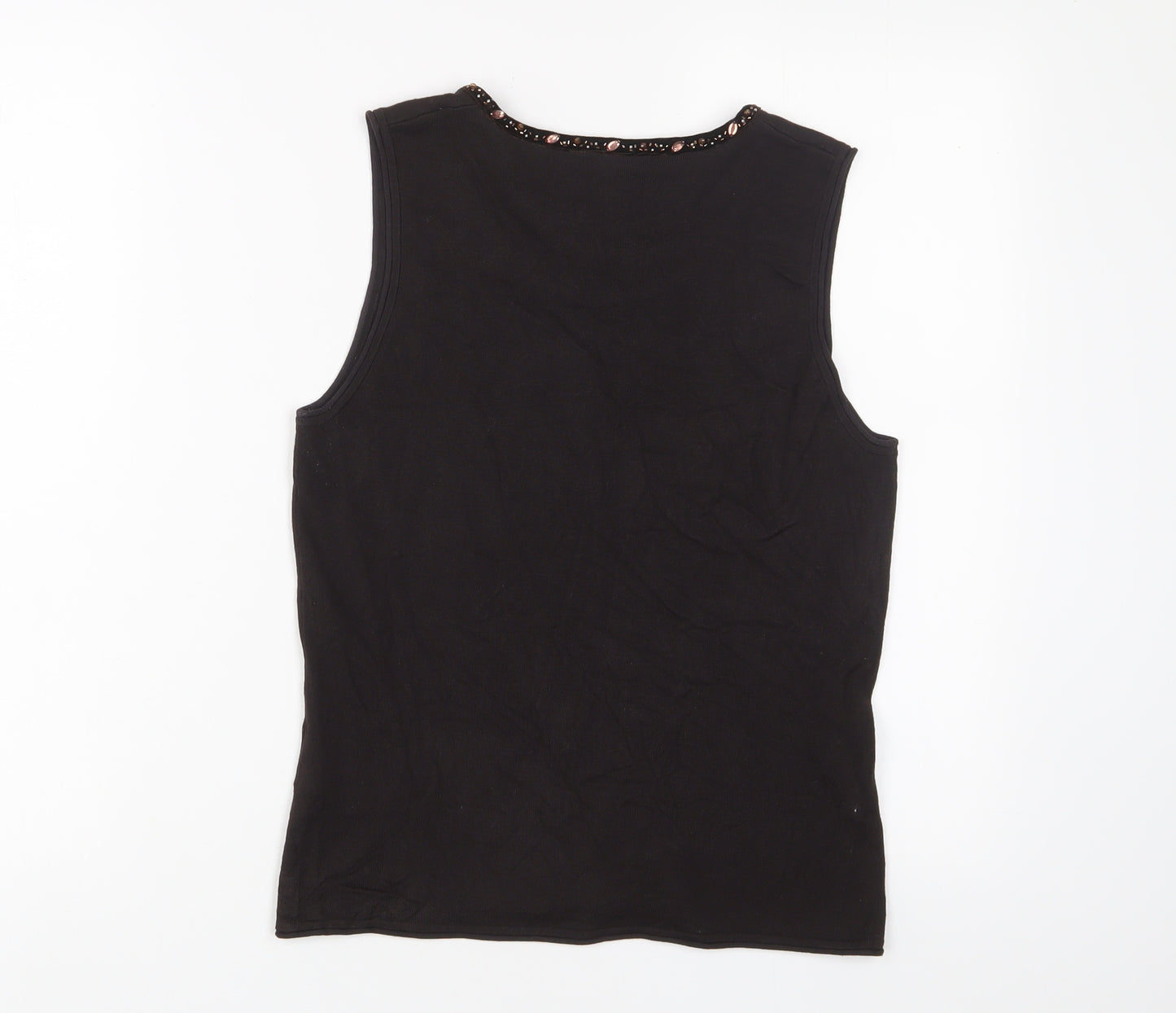 Betty Barclay Womens Brown Viscose Basic Tank Size 12 Scoop Neck - Beaded