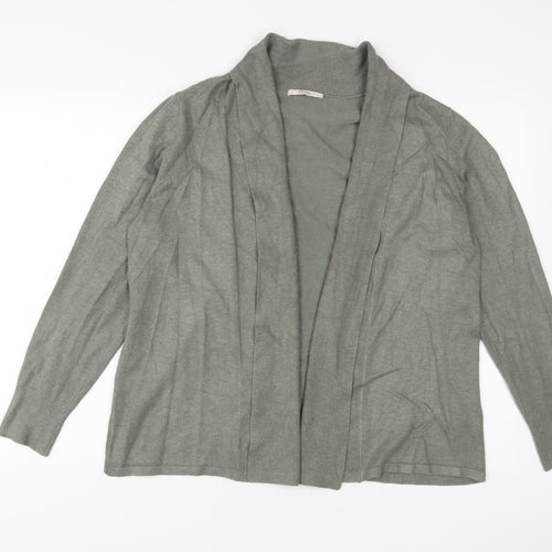 Classic Womens Green V-Neck Viscose Cardigan Jumper Size 18 - Open