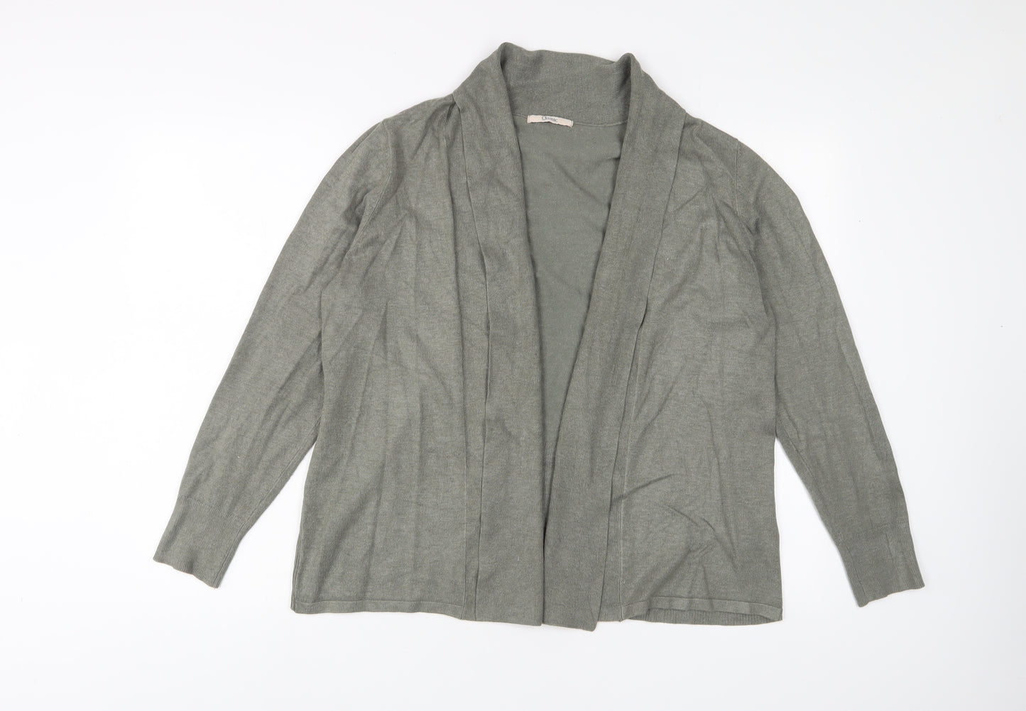 Classic Womens Green V-Neck Viscose Cardigan Jumper Size 18 - Open