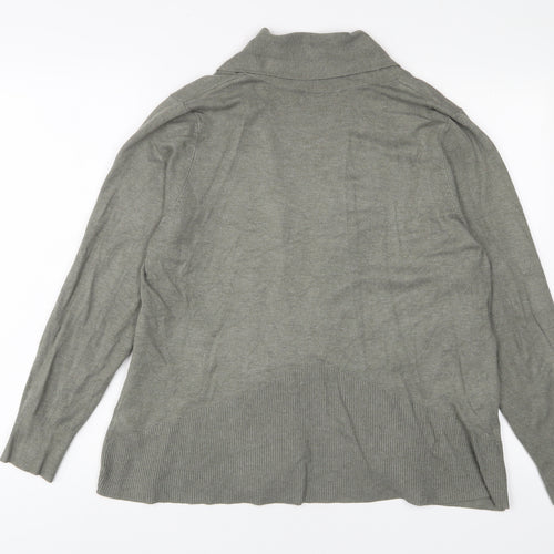 Classic Womens Green V-Neck Viscose Cardigan Jumper Size 18 - Open