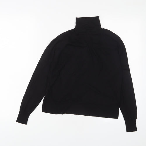 Mango Womens Black Roll Neck Acrylic Pullover Jumper Size XS