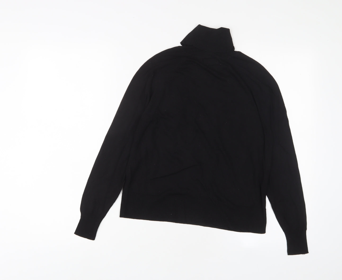 Mango Womens Black Roll Neck Acrylic Pullover Jumper Size XS