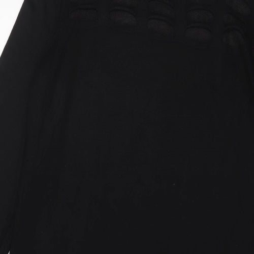Per Una Womens Black Viscose Jumper Dress Size 14 Boat Neck Pullover
