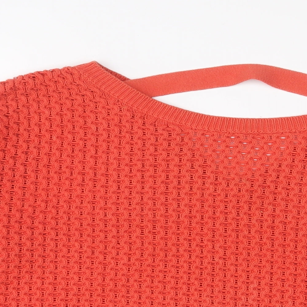New Look Womens Red Boat Neck Acrylic Pullover Jumper Size 12