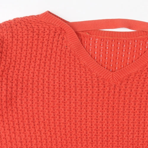 New Look Womens Red Boat Neck Acrylic Pullover Jumper Size 12