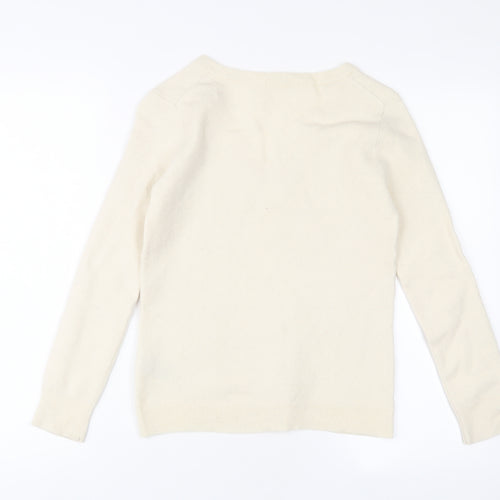 Uniqlo Womens Beige V-Neck Cashmere Pullover Jumper Size S