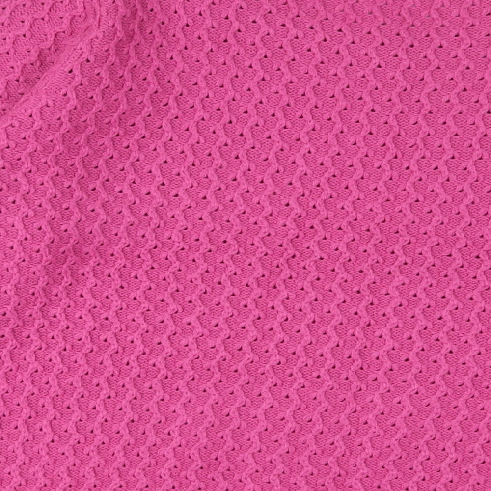EWM Womens Pink Crew Neck Acrylic Pullover Jumper Size M