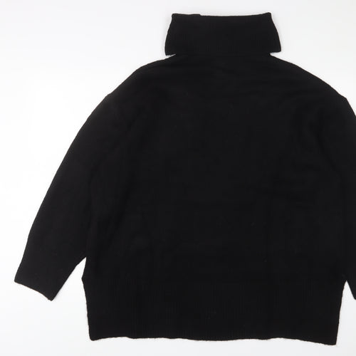 Roman Womens Black Roll Neck Acrylic Pullover Jumper Size 20
