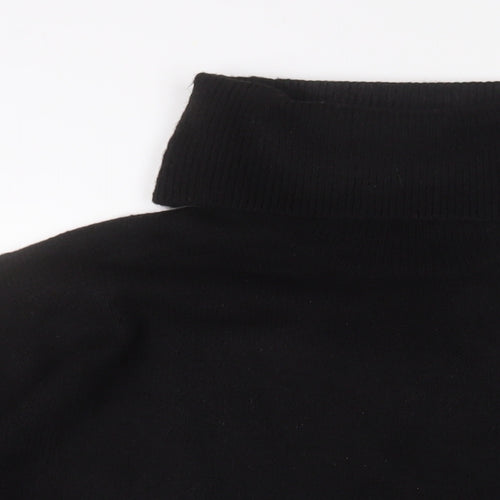 Roman Womens Black Roll Neck Acrylic Pullover Jumper Size 20